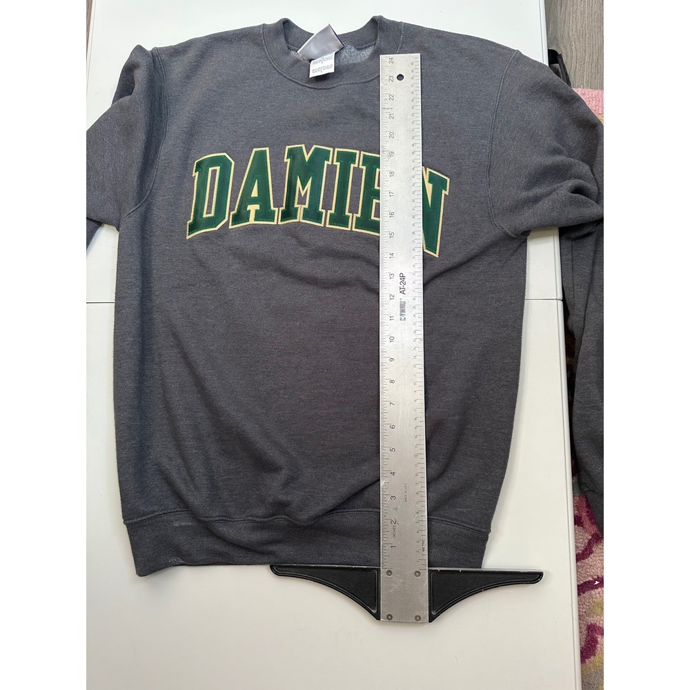 Champion Sweatshirt Unisex Small Gray Excellent Damien Arch Logo Pullover - Picture 11 of 11